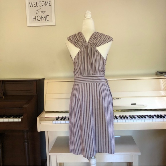 NEW ETICA antonia wrap dress in sassafras stripe size medium - Picture 5 of 15